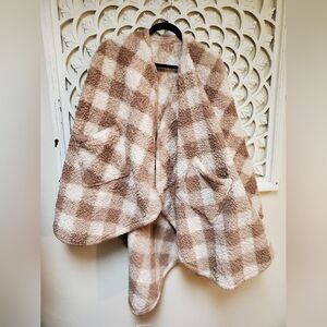 Berkshire Double Sided Super Soft Blanket Cape With Pockets One Size Fits All